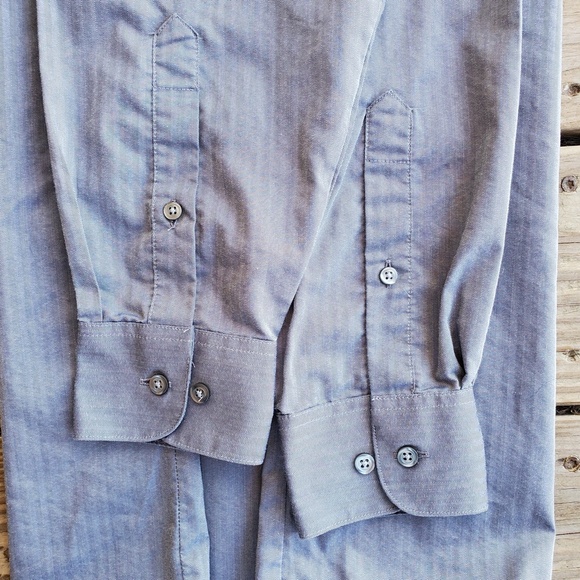 Van Heusen Men's Dress Shirt Silvery/Grey Classic Fit Wrinkle Free 15.5 32/33 - Picture 11 of 12